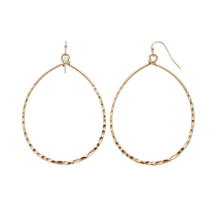 Apt. 9&reg; Hammered Teardrop Earrings, Women's, Drk Yellow