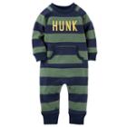 Baby Boy Carter's Hunk Striped Coverall, Size: 24 Months, Blue