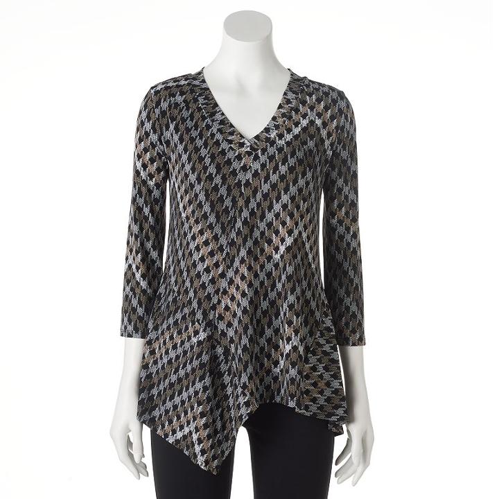 Dana Buchman, Women's Asymmetrical Hem Top, Size: Xl, White