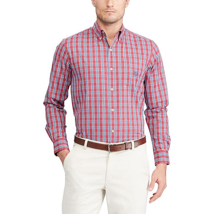 Men's Chaps Classic-fit Stretch Poplin Button-down Shirt, Size: Medium