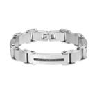 1/2 Carat T.w. Black Diamond Stainless Steel Bracelet - Men, Size: 8.5
