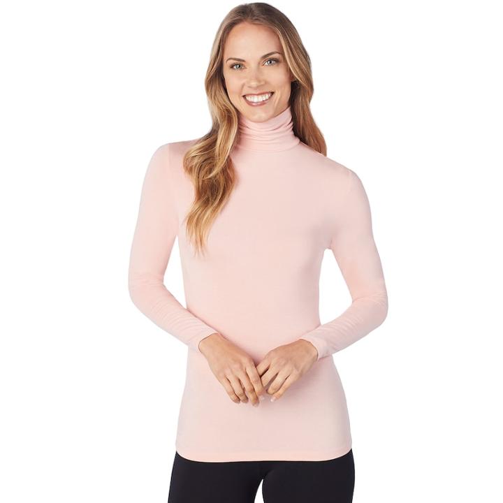 Women's Cuddl Duds Softwear Turtleneck, Size: Xl, Lt Orange