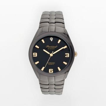 Precision By Gruen Diamond Accent Expansion Watch - Men, Size: Large, Black
