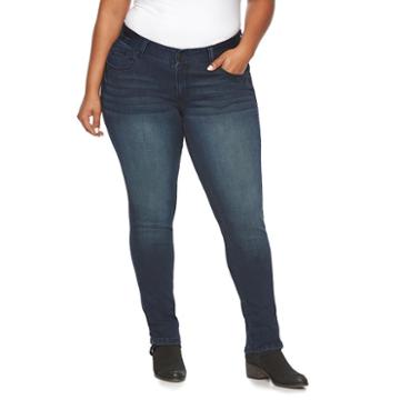 Plus Size Rhythm In Blues Embellished Skinny Jeans, Women's, Size: 14 W, Dark Blue