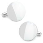 Round Mother Of Pearl Cuff Links, Men's, White