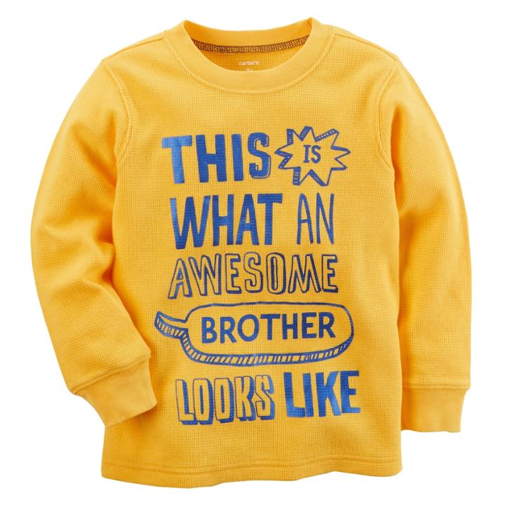Boys 4-8 Carter's Thermal This Is What An Awesome Brother Looks Like Tee, Size: 8, Yellow