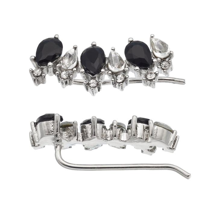 Lc Lauren Conrad Teardrop Nickel Free Climber Earrings, Women's, Black