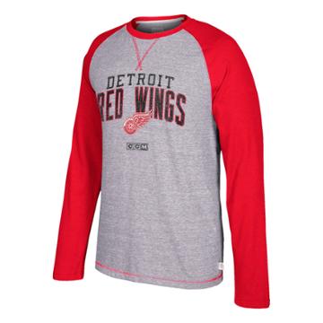 Men's Ccm Detroit Red Wings Crew Tee, Size: Small, Gray