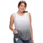 Juniors' Plus Size Mudd&reg; Lattice-detail Scoopneck Tank, Teens, Size: 2xl, Black