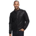 Men's Apt. 9&reg; Faux-leather Moto Jacket, Size: Medium, Black