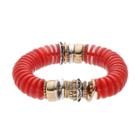 Dana Buchman Red Disc Bead Stretch Bracelet, Women's