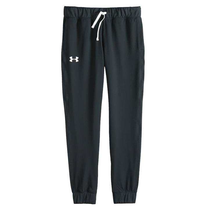 Girls 7-16 Under Armour Woven Jogger Leggings, Size: Small, Black