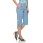 Women's Croft & Barrow&reg; Lace-up Hem Skimmer Capris, Size: Small, Light Blue