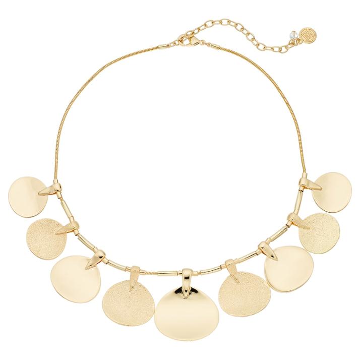 Dana Buchman Gold Tone Disc Necklace, Women's