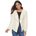 Women's Juicy Couture Open-front Sherpa Cozy Cardigan, Size: Medium, White