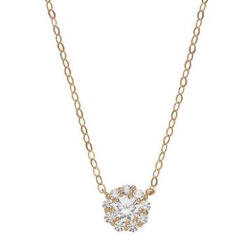 Gold 'n' Ice 10k Gold Cubic Zirconia Flower Pendant Necklace, Women's, White