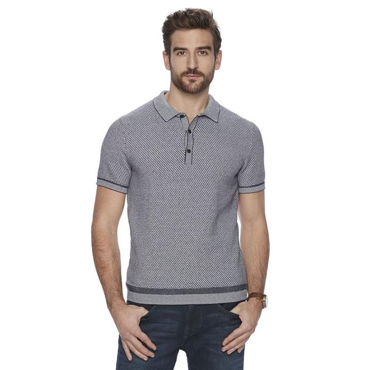 Men's Marc Anthony Slim-fit Textured Knit Polo, Size: Large, Blue