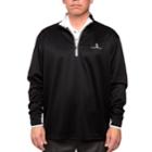 Men's Pebble Beach Classic-fit Brushed Interlock Quarter-zip Performance Golf Pullover Sweater, Size: Xl, Black