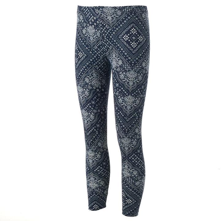 Women's French Laundry Print Leggings, Size: Large, Blue Other