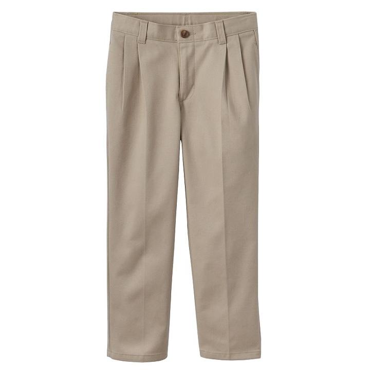 Boys 4-7 Chaps School Uniform Pleated Pants, Boy's, Size: 7x, Beig/green (beig/khaki)