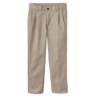 Boys 4-7 Chaps School Uniform Pleated Pants, Boy's, Size: 7x, Beig/green (beig/khaki)