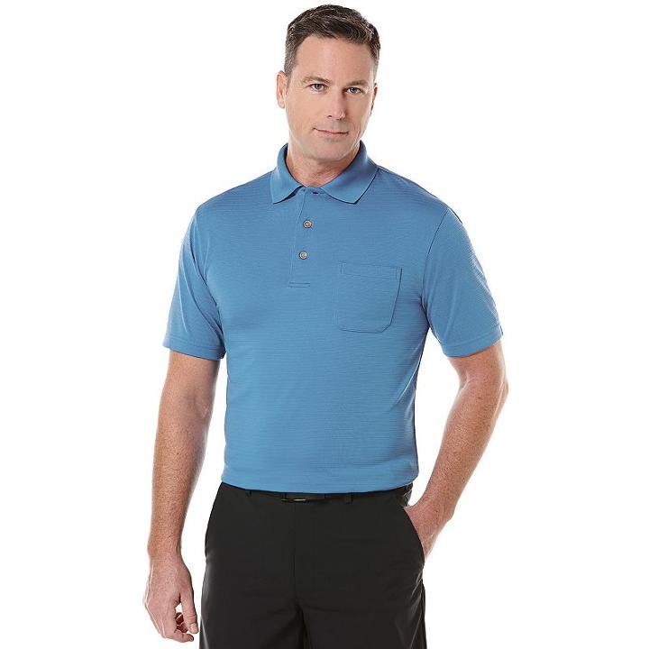 Big & Tall Grand Slam Airflow Solid Pocketed Performance Golf Polo, Men's, Size: Xl Tall, Blue