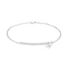 Sterling Silver Cubic Zirconia I Love The Minnesota Vikings Bar Link Bracelet, Women's, Size: 7.5, Grey