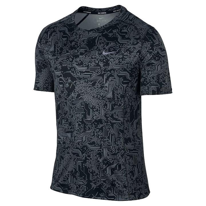 Men's Nike Dry-fit Miler Running Top, Size: Xxl, Grey (charcoal)
