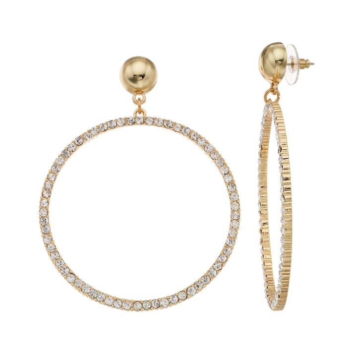 Jennifer Lopez Simulated Crystal Hoop Earrings, Women's, Gold