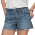 Women's Jennifer Lopez Raw-edge Jean Shorts, Size: 2, Med Blue