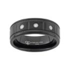 1/10 Carat T.w. Diamond Black Ion-plated Stainless Steel Wedding Band - Men, Size: 12