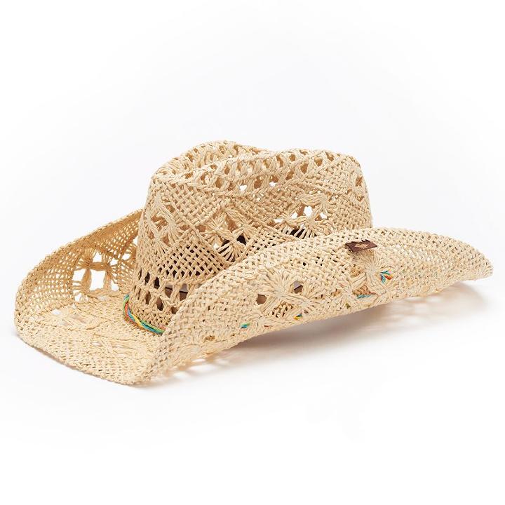 Peter Grimm Ariel Straw Cowboy Hat, Women's, Beig/green (beig/khaki)