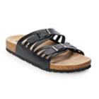Women's Mudd&reg; Perforated Double Strap Sandals, Size: Medium, Black
