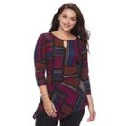 Plus Size Dana Buchman Keyhole Asymmetrical Top, Women's, Size: 1xl, Drk Purple