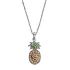 Silver Luxuries Silver Tone Pineapple Pendant Necklace, Women's, Yellow