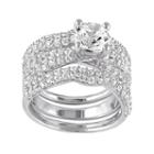 Sterling Silver Lab-created White Sapphire Ring Set, Women's, Size: 9