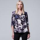 Women's Simply Vera Vera Wang Abstract Print Blouse, Size: Medium, Med Purple