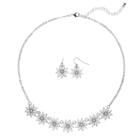 Flower Necklace & Drop Earring Set, Women's, Natural