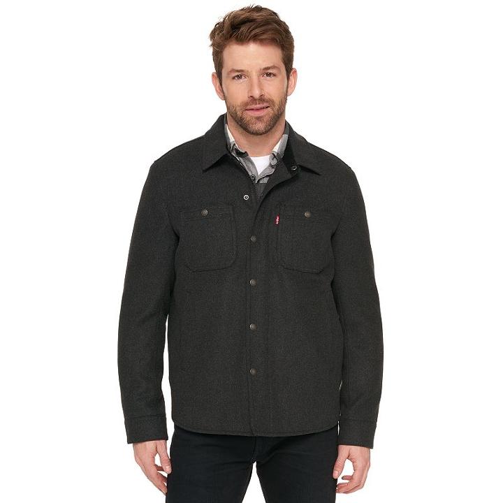 Big & Tall Levi's&reg; Shirt Jacket, Men's, Size: Xxl Tall, Dark Grey