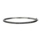Lavish By Tjm Sterling Silver Bangle Bracelet - Made With Swarovski Marcasite, Women's, Grey
