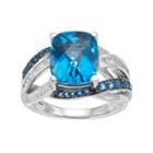 Sterling Silver Blue Topaz & Lab-created White Sapphire Ring, Women's, Size: 6