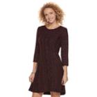 Juniors' Cloud Chaser Marled Fit & Flare Sweater Dress, Teens, Size: Medium, Med Red