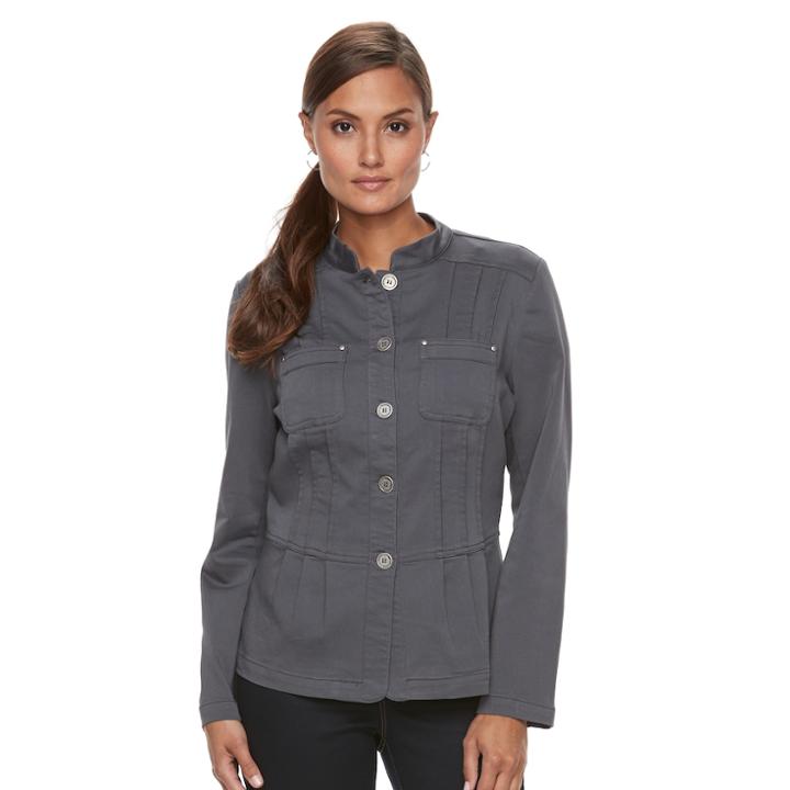 Women's Croft & Barrow&reg; Utility Jacket, Size: Small, Med Grey