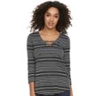 Women's Sonoma Goods For Life&trade; Lace-up Tee, Size: Large, Black