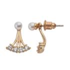 Lc Lauren Conrad Jacket Stud Earrings, Women's, Gold