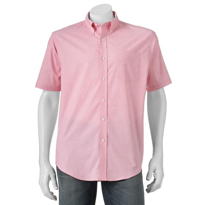 Men's Croft & Barrow&reg; True Comfort Classic-fit Stretch Button-down Shirt, Size: Large, Lt Orange