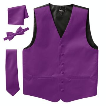 Big & Tall Steven Land Solid 4-pc. Vest Set, Men's, Size: 5xl, Purple