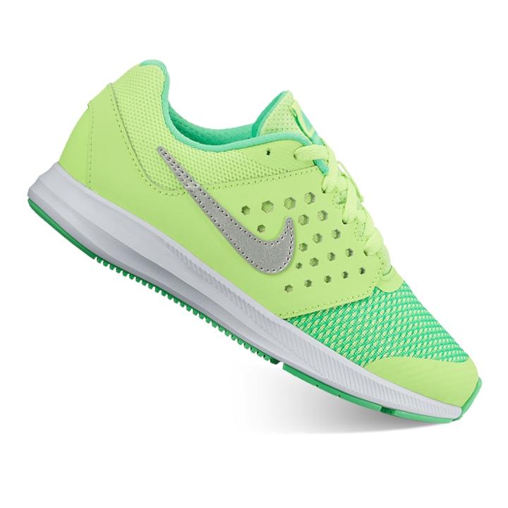 Nike Downshifter 7 Preschool Girls' Lace-up Shoes, Size: 11, Green