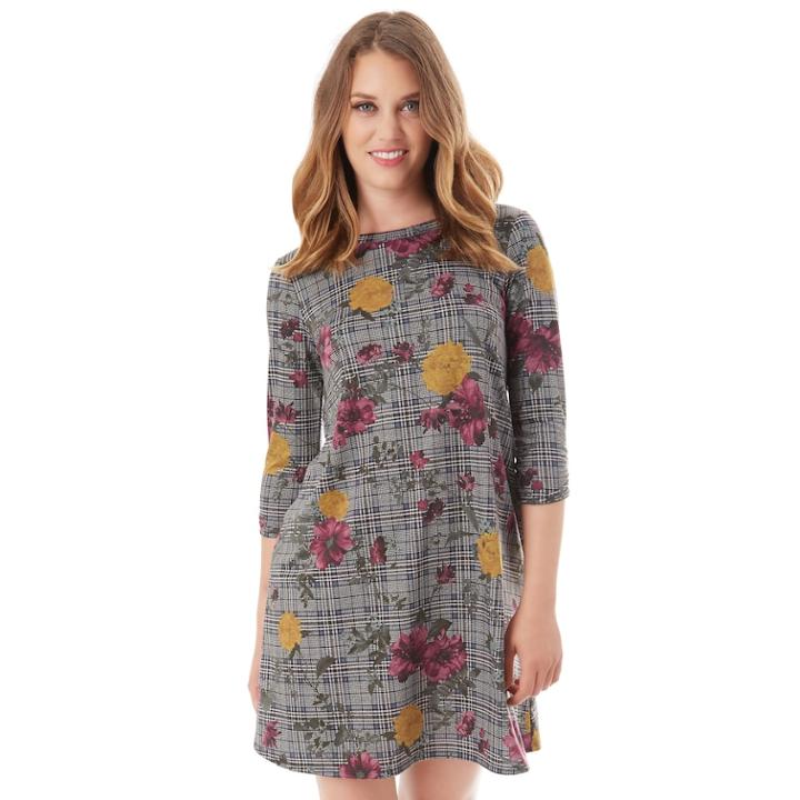 Petite Apt. 9&reg; French Terry Swing Dress, Women's, Size: M Petite, Menswear Floral