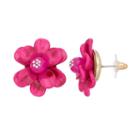 Pink Flower Drop Earrings, Women's